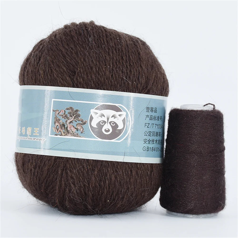 Fil de fourrure de vison pour fils pour tricoter et Crochet, fil de t-shirt en dentelle à 2 plis pour tricoter à la main, couture, 1 écheveau 340 M 50 + 20g