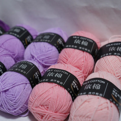 Nouveau 10 pièces série rose fil lait coton fil combinaison Crochet tricot fil ensemble pour bricolage à la main artisanat pull écharpe tricot