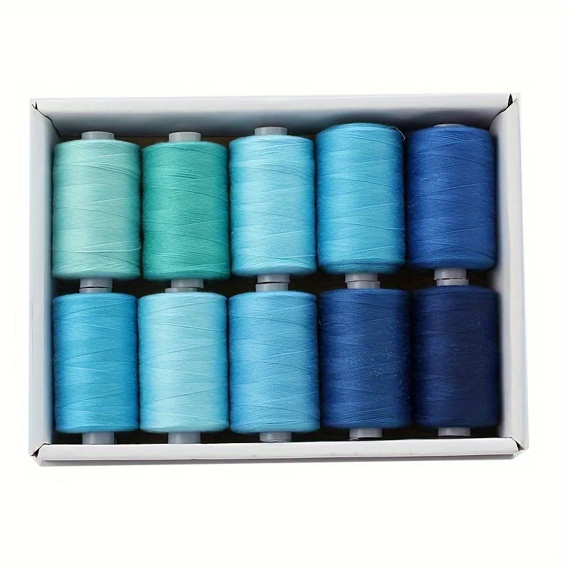 Fil à coudre - 10 fils en polyester pour machine à coudre, quilting et à coudre à la main - Ensemble de 1000 yds par bobine