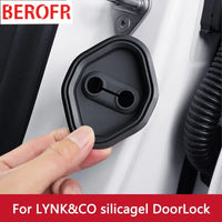 Boucle de serrure de porte de voiture en Silicone, 4 pièces, housse de protection Anti-collision pour LYNK & CO 01 PHEV lynk 02 03 06 08 09, accessoires
