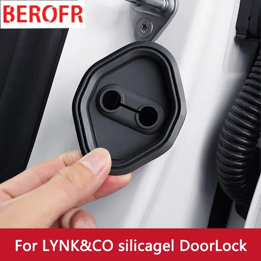 Boucle de serrure de porte de voiture en Silicone, 4 pièces, housse de protection Anti-collision pour LYNK & CO 01 PHEV lynk 02 03 06 08 09, accessoires