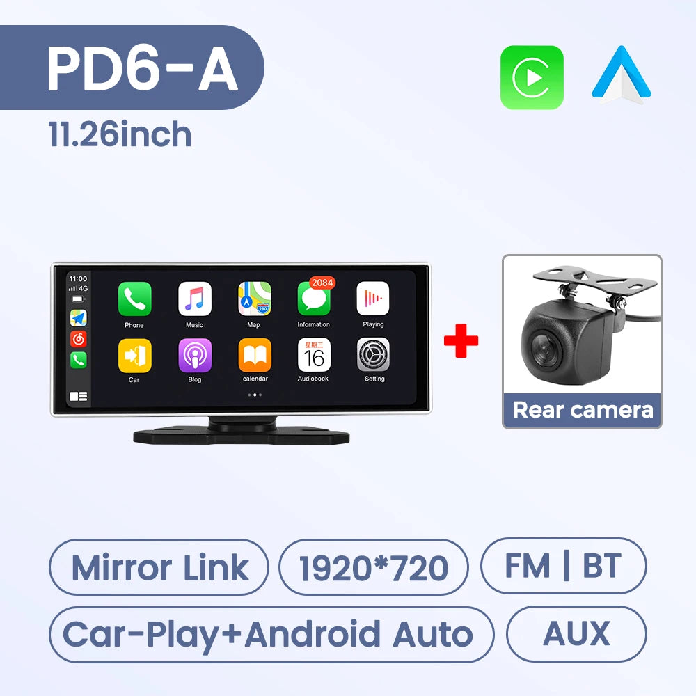 6.86 "/10.26'' contrôle Central universel écran tactile intelligent Support sans fil Carplay Android Auto BT WIFI SD AUX caméra de recul