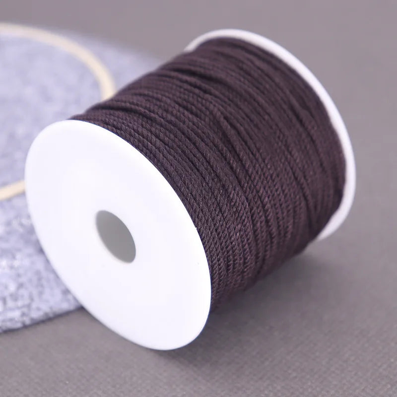 Corde de coton pour macramé, ficelle, ficelle, fil, artisanat, couture, tentures murales faites à la main, bohème, fête de mariage, décoration d'intérieur, 1.2mm, 37m