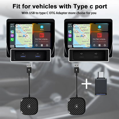 Adaptateur sans fil CarPlay, adaptateur filaire vers sans fil, compatible avec CarPlay, dongle Plug and Play, Wi-Fi 5GHz