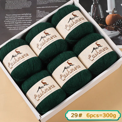 Fil de laine fine pure cachemire 300g, matériel de bricolage tissé à la main, aiguilles à tricoter, pulls chauds, pulls, foulards, boules de fil