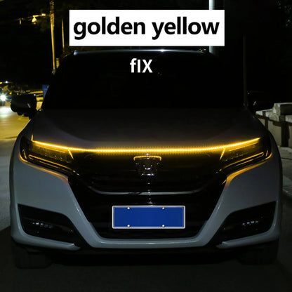 LED feux de jour balayage démarrage capot de voiture lumières décoratives DRL Auto moteur capot Guide lampe d'ambiance décorative 12V blanc