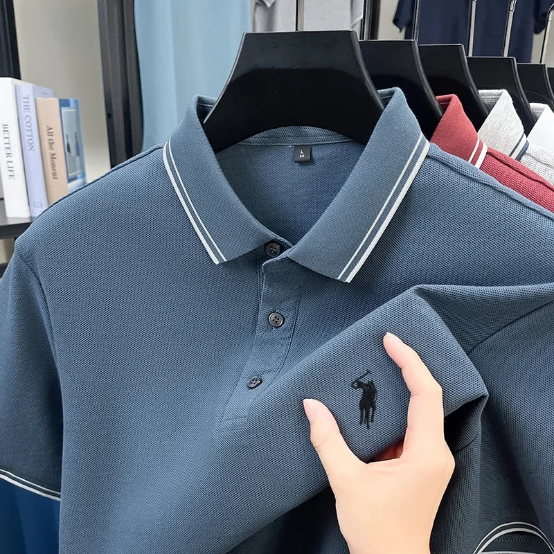 Marque de mode 100% coton été nouvel article polo brodé poney original pour hommes haut à manches courtes confortable et respirant