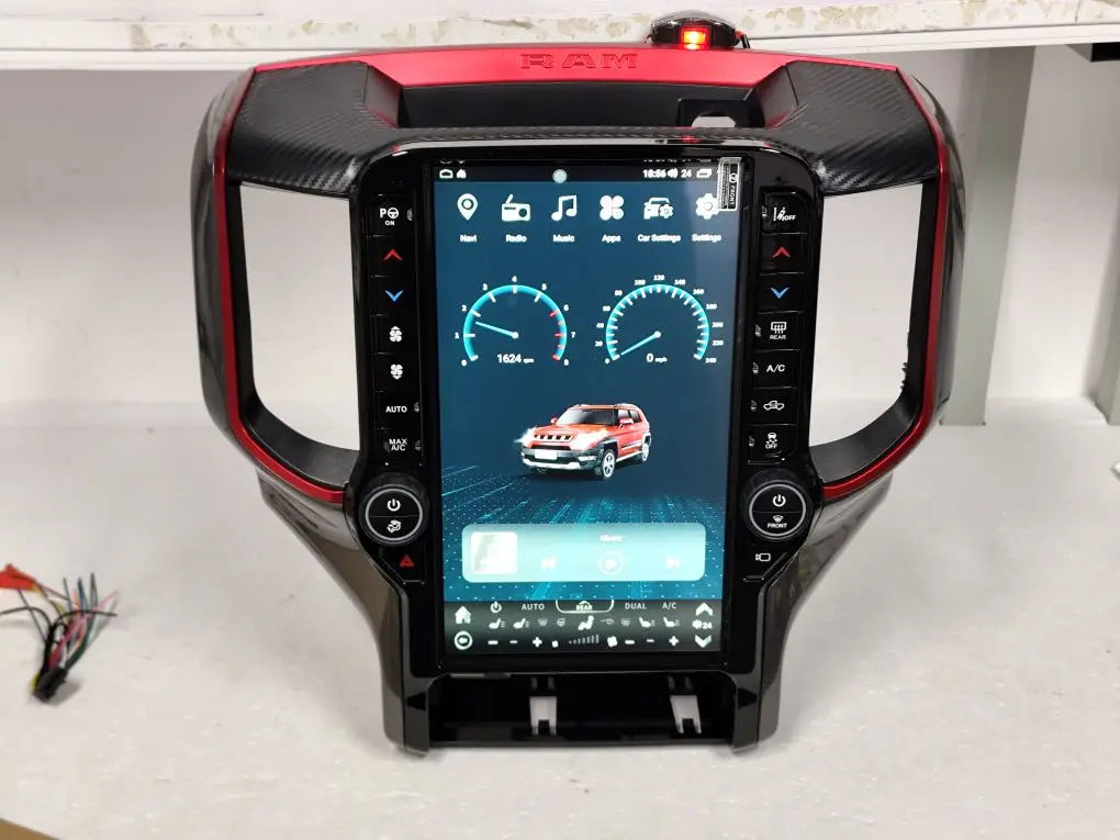 Autoradio Android 13 avec Écran Vertical, Navigation GPS, Stéréo, 4G, WiFi, Unité Centrale, Limitation, pour Voiture Dodge RAM 2018-2022