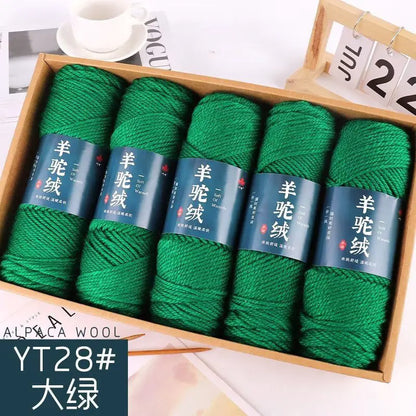 Fil de laine d'alpaga et cachemire, 500 g/ensemble, pour vêtements au Crochet, chapeaux, gants, moyennement épais, 3 plis, fil de laine tricoté à la main de haute qualité, gonflé