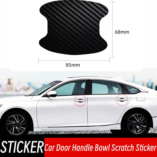 Autocollant universel de protection contre les rayures pour poignée de porte de voiture, accessoires de protection en Fiber de carbone pour poignée de porte Automobiles, 4 pièces/ensemble