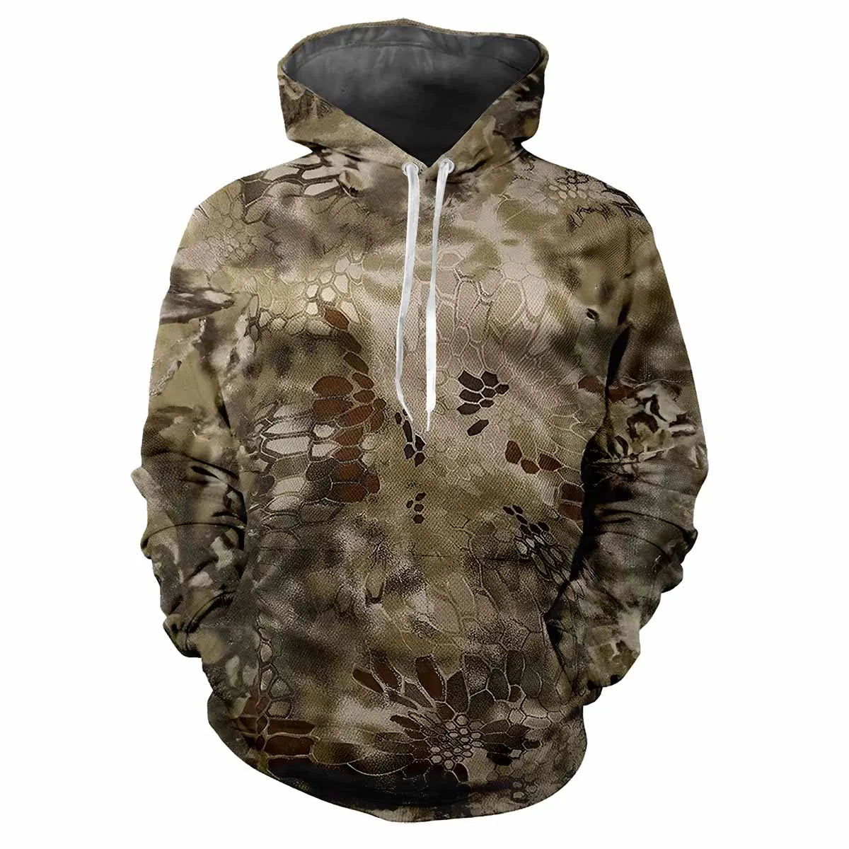 Camouflage chasse animaux en plein air Camouflage printemps et automne hommes à capuche rue tendance ample confortable haut décontracté vêtements