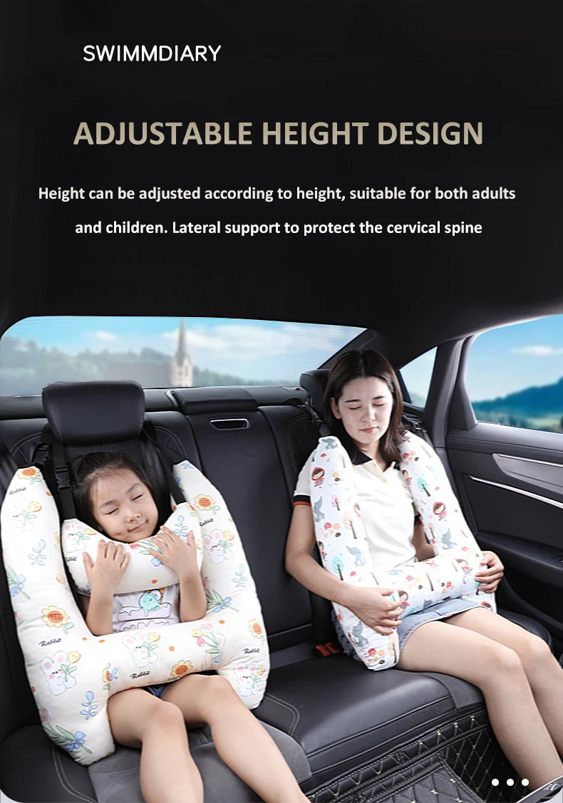 Cute Animal Pattern Kid Neck Head Support, U-Shape Children Travel Pillow Cushion for Car Seat, Safety Neck Pillow for Kids