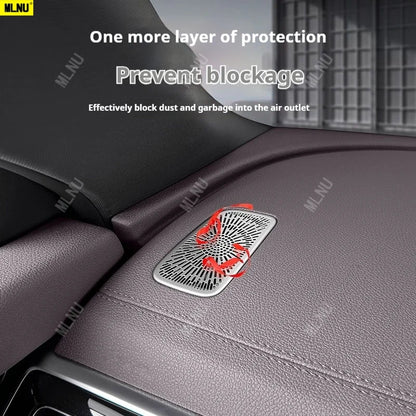Pour BYD Song PLUS 2025 (Seal U dm i/Sealion 6) accessoires 2024/2023 couvercle anti-poussière de ventilation en métal, titane noir, conception creuse résistante