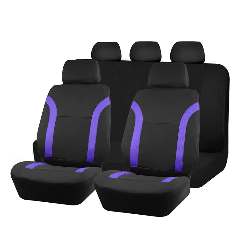 AUTO PLUS-Ensemble de Housses de Siège de Voiture Universelles en Polyester, Protection en Tissu Uni Bicolore, Accessoires Automobiles