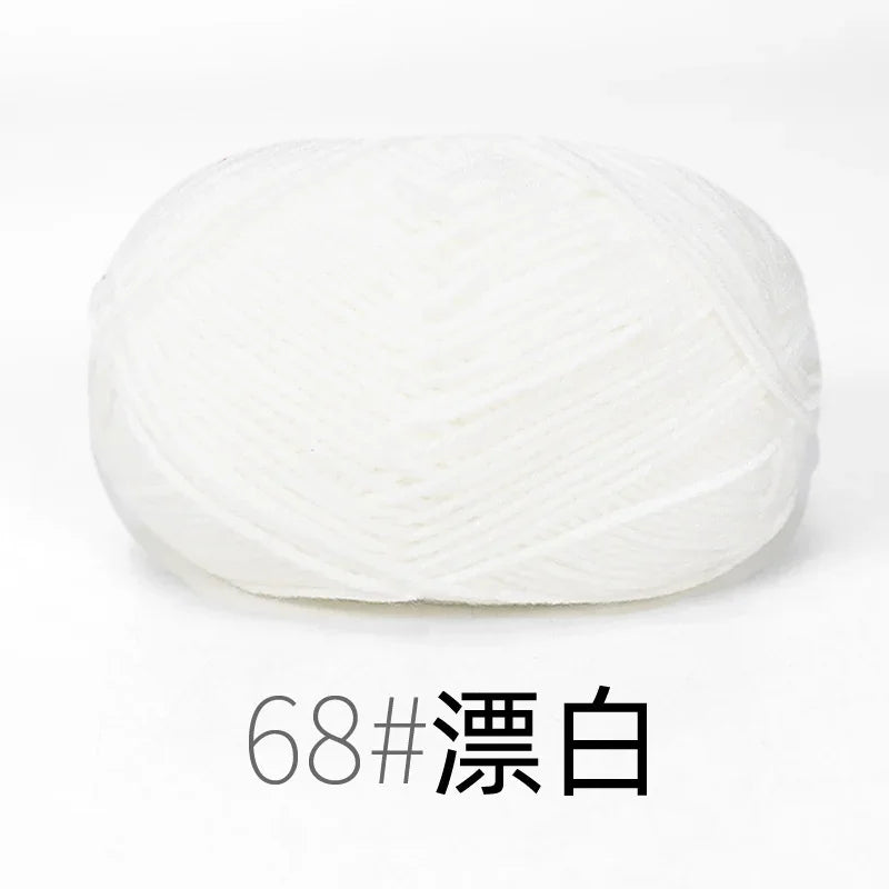 Fil de Lanas teint en coton au lait, 86 couleurs, 4 plis, pour bébé, chapeau, écharpe, pull, poupées, artisanat fait à la main