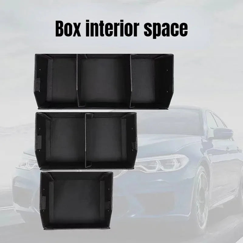 Organisateur de coffre de voiture et rangement Suv, coffre pliable en Faux cuir, multi-compartiments réglable, boîte de rangement d'épicerie automatique