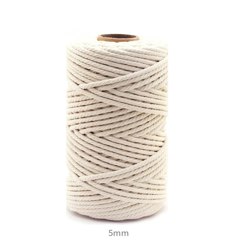 Macramé en ULde coton pour bricolage, artisanat, cintres de plantes, Noël et mariage, 1mm, 2mm, 3mm, 4mm, 5mm, 6mm, 109 verges, 218 verges