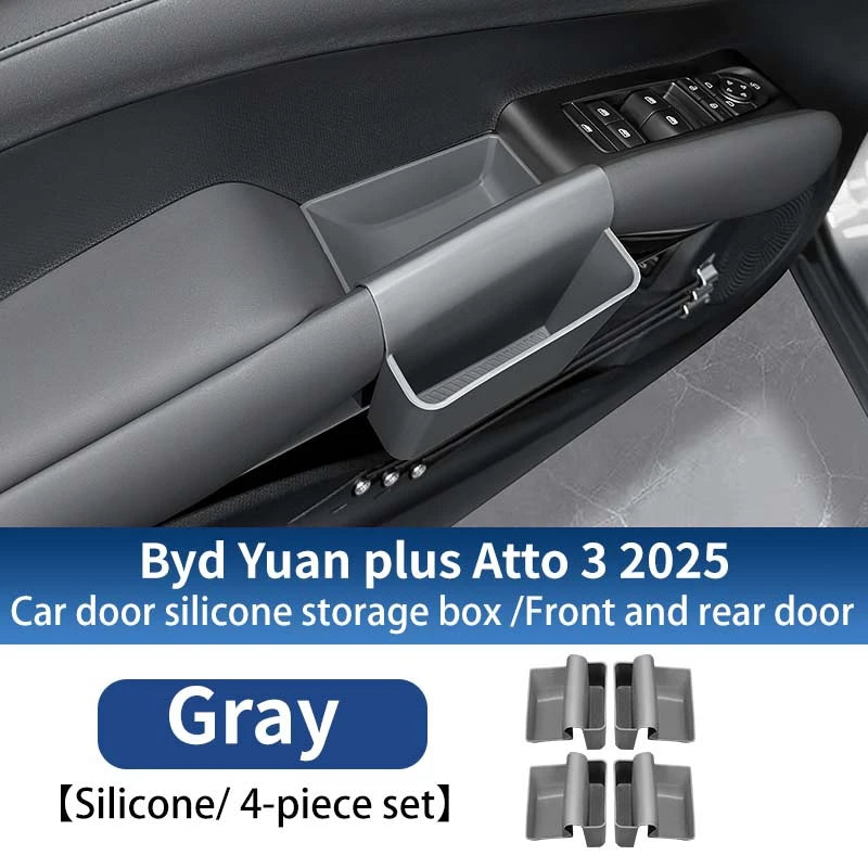Pour Byd Yuan Plus Atto 3 2025 Console centrale de voiture boîte de rangement inférieure résistant aux rayures étui d'organisation en Silicone accessoires