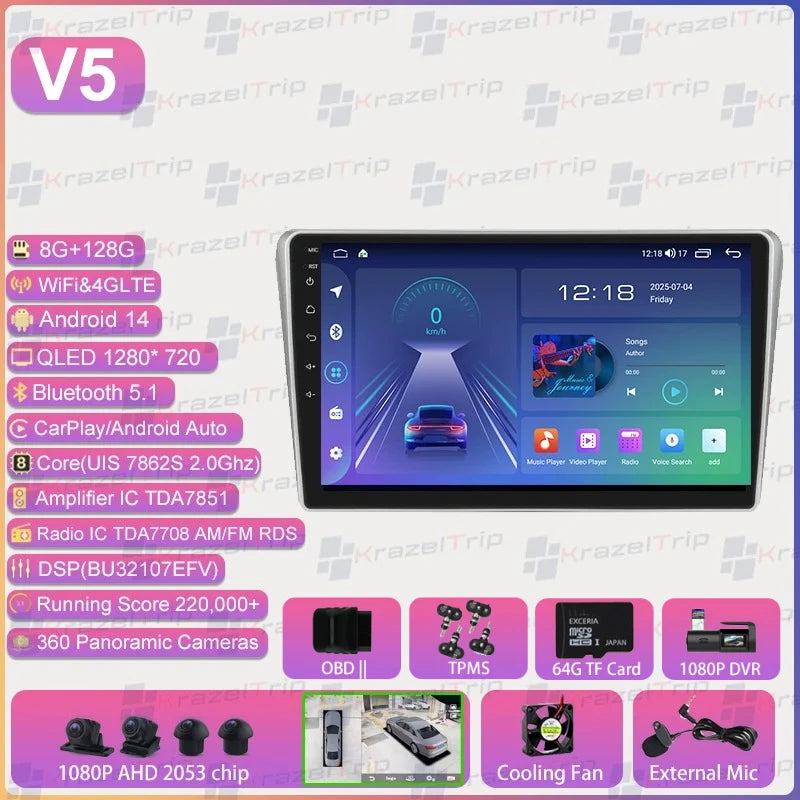 FYT 7862s 8 Core Carplay Android Auto autoradio pour Toyota Avensis T25 2002 2003 2004 2005 2006 2007 2008 Autoradio 4G DSP QLED
