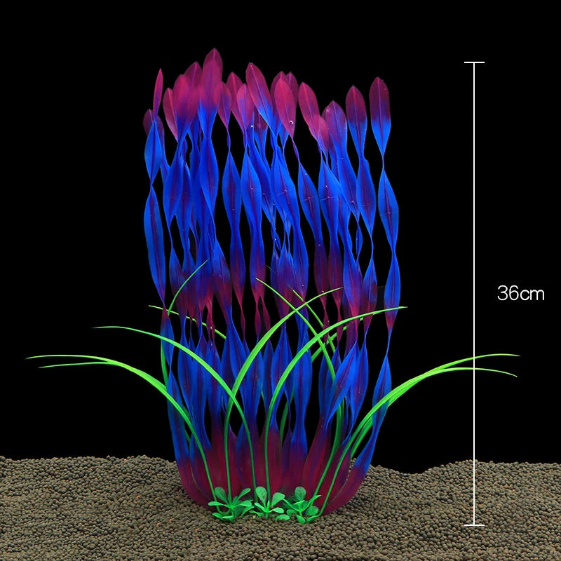 Plantes artificielles décoratives pour aquarium, herbe aquatique en plastique pour décorations d'aquarium, accessoires pour aquarium, plantas acuario
