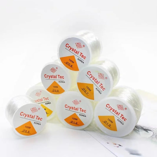 Cordon de Bracelet élastique Transparent en cristal de 100 mètres, pour la fabrication de bijoux et de colliers, fil à coudre pour bricolage