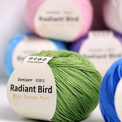 Fil de coton pur 100% biologique, fil pour bébé 50g pour tricoter, crochet et artisanat, crochet tissé à la main, pull, chapeau, fil d'écharpe