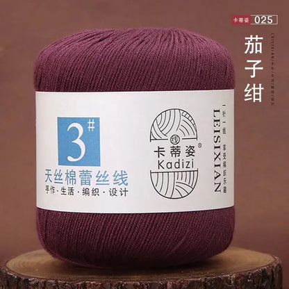 Fils de dentelle en coton mercerisé, fils de dentelle au crochet, broderie à la main, artisanat d'art, couvertures de bricolage, écharpe et pull, taille 3, # 100%
