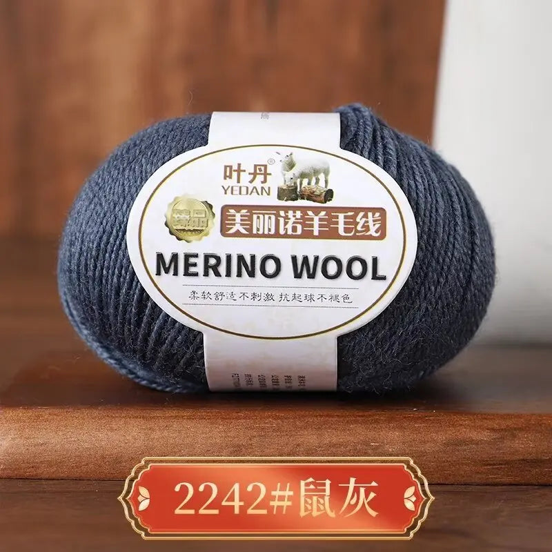 Rouleau de fil de laine mérinos doux pour bébé, 50g/rouleau, 100M, anti-boulochage, bricolage, tricot à la main, écharpe au Crochet, vêtements, chapeaux