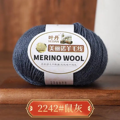 Rouleau de fil de laine mérinos doux pour bébé, 50g/rouleau, 100M, anti-boulochage, bricolage, tricot à la main, écharpe au Crochet, vêtements, chapeaux