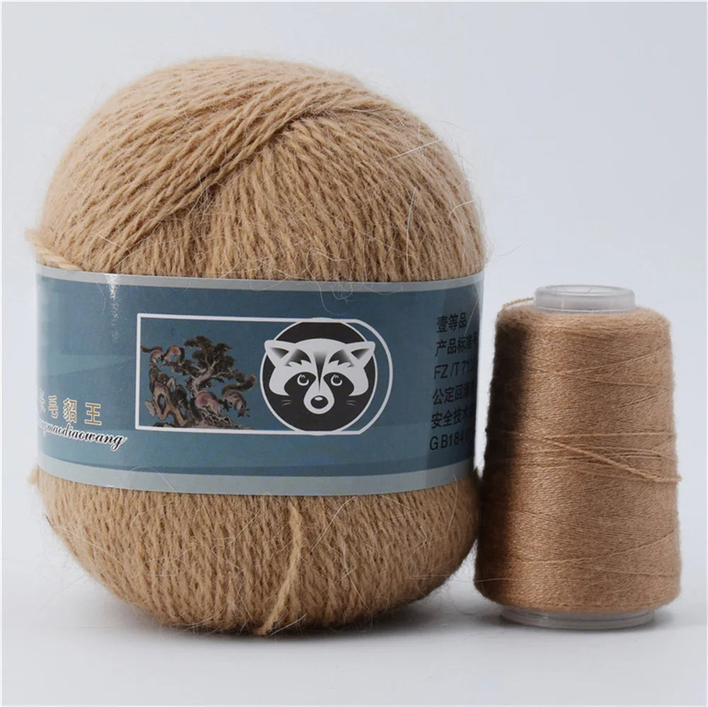 Fil de fourrure de vison pour fils pour tricoter et Crochet, fil de t-shirt en dentelle à 2 plis pour tricoter à la main, couture, 1 écheveau 340 M 50 + 20g