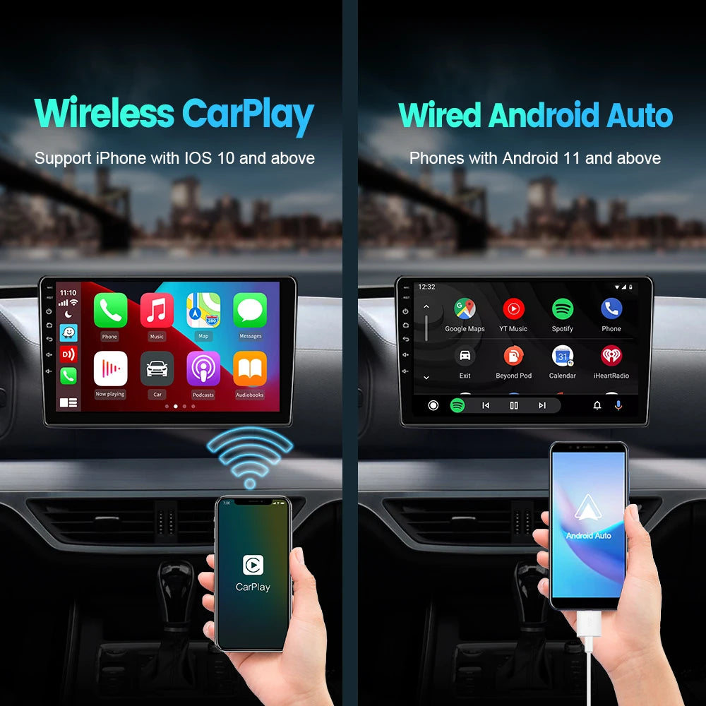 CarlinKit Wred & Wireless Android Auto & CarPlay Dongle adaptateur USB de voiture pour le marché secondaire Android autoradio Mirrorlink Split Sceen