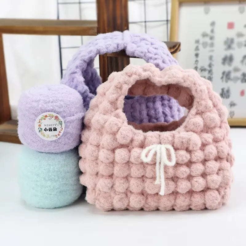 100g/boule 6 brins de fil de coton nuage tissé à la main bricolage gaufre écharpe chapeau bébé fil balle