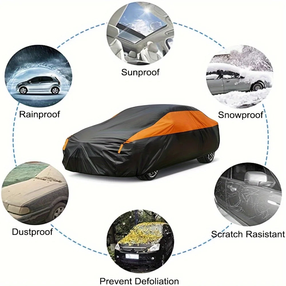 Bâches de voiture imperméables pour l'extérieur, Protection contre le soleil, la pluie et la neige, UV, universelles, SUV/berline 190T, couvertures complètes de Protection pour voiture