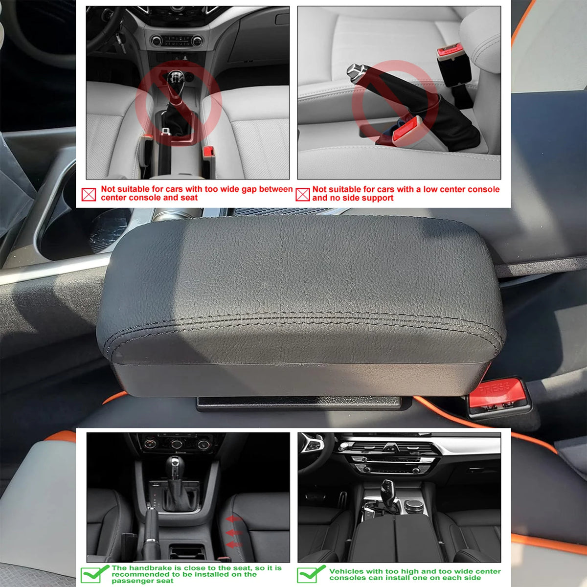 Boîte d'accoudoir de voiture, Support de coude réglable, organisateur d'espace de siège, coussin adapté aux voitures SUV camion, entraînement ergonomique et confortable