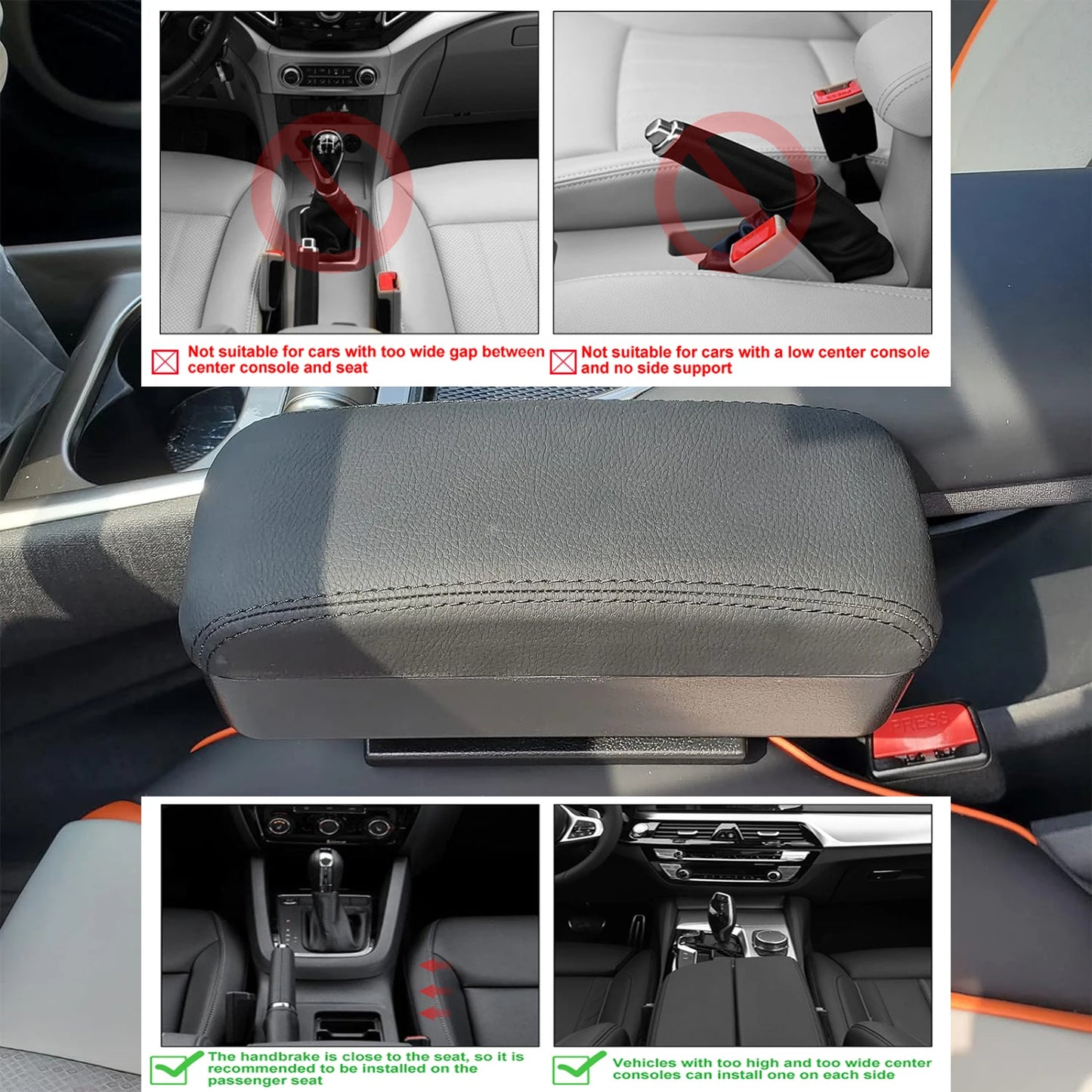 Boîte d'accoudoir de voiture, Support de coude réglable, organisateur d'espace de siège, coussin adapté aux voitures SUV camion, entraînement ergonomique et confortable