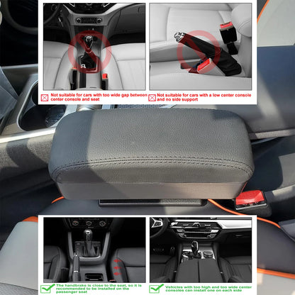 Boîte d'accoudoir de voiture, Support de coude réglable, organisateur d'espace de siège, coussin adapté aux voitures SUV camion, entraînement ergonomique et confortable