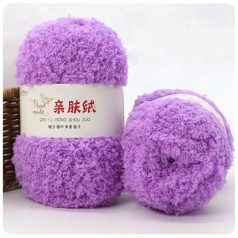 Fil Chenille doux et fin en velours de corail, 50g/paquet, fils de serviette pour tricoter, fil au Crochet, tricot à la main, poupées de bricolage