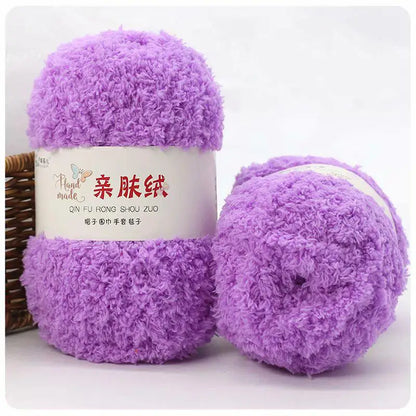 Fil Chenille doux et fin en velours de corail, 50g/paquet, fils de serviette pour tricoter, fil au Crochet, tricot à la main, poupées de bricolage
