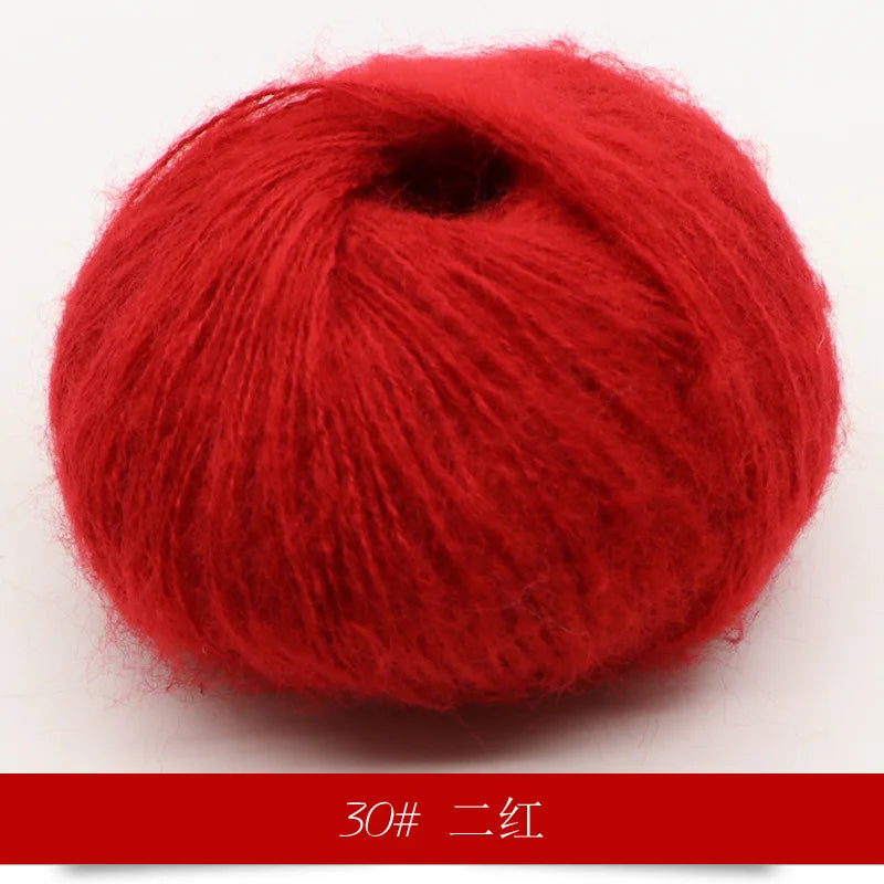 Fil Mohair tricoté à la main, 25g, 1 pièce, ligne de laine chaude au Crochet, pull shwal, écharpe