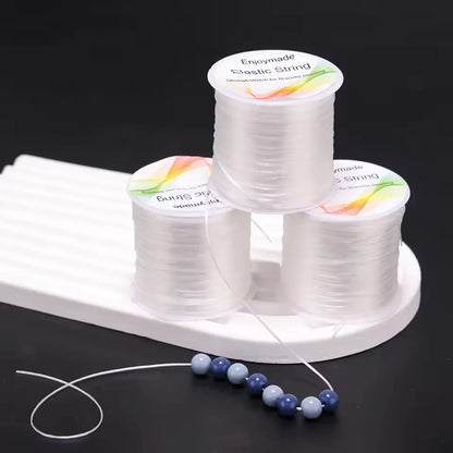 Cordon de Bracelet élastique Transparent, 2 pièces, pour la fabrication de bijoux et de colliers, pour fil à coudre