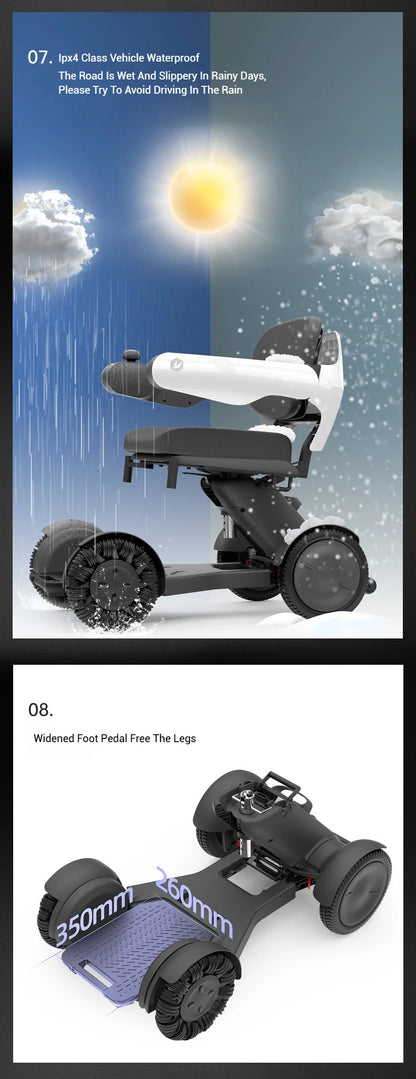 Fauteuil roulant électrique Intelligent avec télécommande haut de gamme, Scooter électrique pliable automatique à quatre roues pour personnes âgées