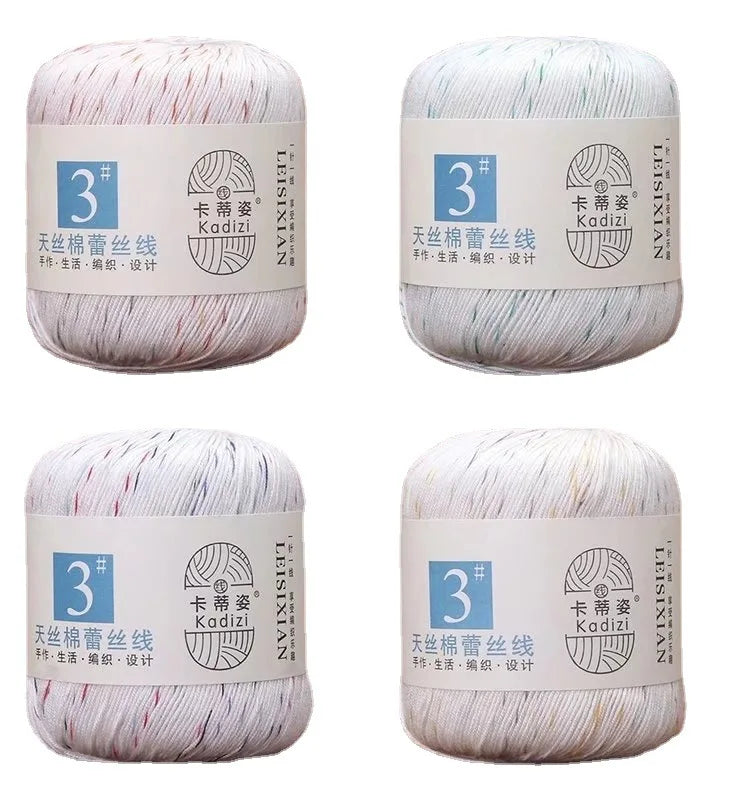 Fils de dentelle en coton mercerisé, fils de dentelle au crochet, broderie à la main, artisanat d'art, couvertures de bricolage, écharpe et pull, taille 3, # 100%