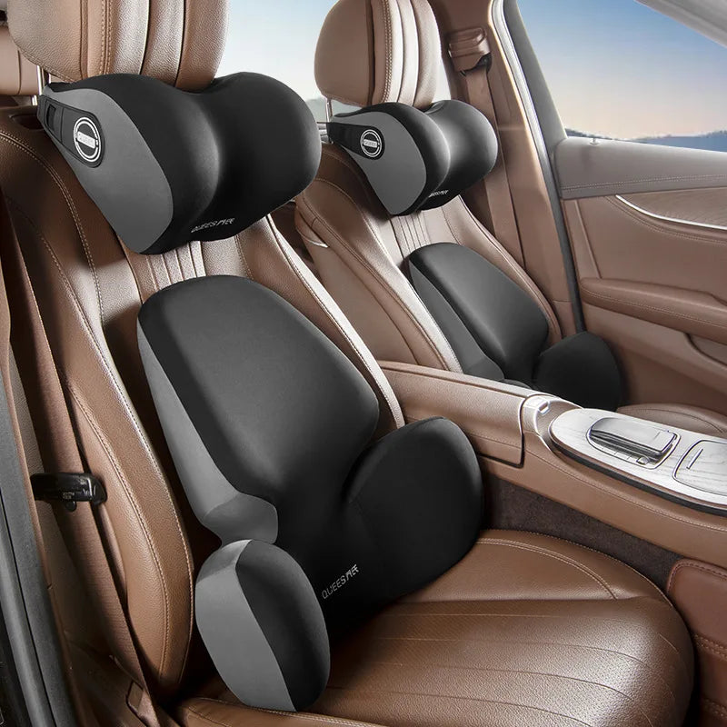 High Quality Universal Car Headrest Cushion Car Seat Neck Pillow Perforated Leather Breathable Lumbar Support Car Pillow