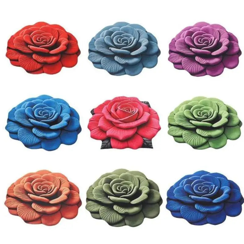 Tapis de sol en forme de fleur, tapis de sol en forme de pivoine souple, durable, 40x40cm/60x60cm, antidérapant, absorbant, pour salle de bain, salon