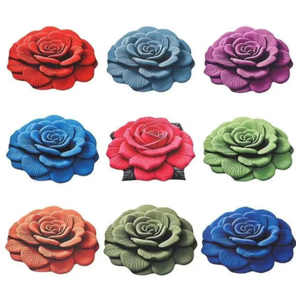 Tapis de sol en forme de fleur, tapis de sol en forme de pivoine souple, durable, 40x40cm/60x60cm, antidérapant, absorbant, pour salle de bain, salon