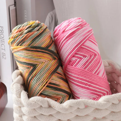 Pull auto-tissé en coton au lait teint à 5 brins, écharpe, couverture moyenne épaisse, fil au Crochet tissé fait à la main, 300g