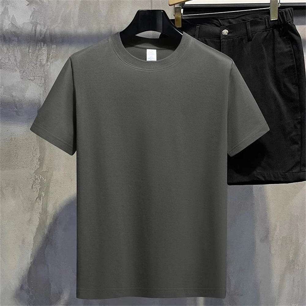 Hommes t-shirt été couverture en coton femmes couleur unie t-shirts vierges col rond à manches courtes Couple haut blanc t-shirts