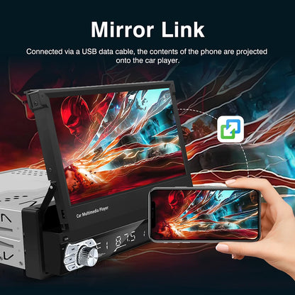 Lecteur MP5 universel Carplay Android Auto 1 Din 7 pouces manuel écran tactile rétractable automatique lecteur de voiture Radio FM lien miroir