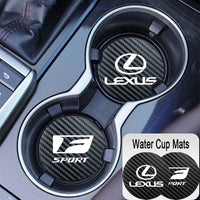 2 pièces sous-verres de voiture tapis de tasse d'eau tampons de fente imperméables pour Lexus F SPORT GS GX IS LS LX CT LC RC LBX NX RX 350h 450h ES UX 300e