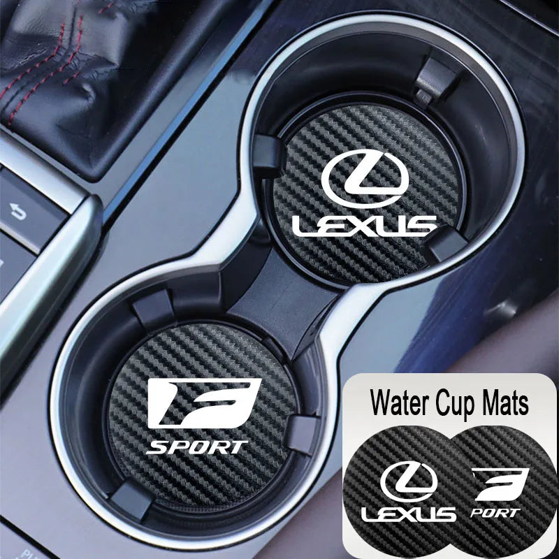 2 pièces sous-verres de voiture tapis de tasse d'eau tampons de fente imperméables pour Lexus F SPORT GS GX IS LS LX CT LC RC LBX NX RX 350h 450h ES UX 300e